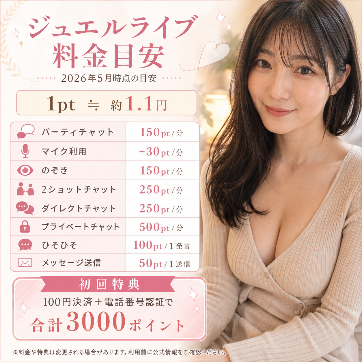 ジュエルライブの料金・ポイント解説